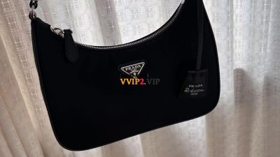 프라다 PRADA 리에디션 2005 사피아노 트리밍 리나일론 호보백 블랙 1NE204 검수사진✔ ☆☆☆☆☆ #신공장