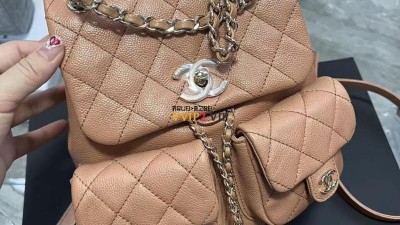 샤넬 CHANEL 23P CC로고 투포켓 백팩 미듐 AS3860 검수사진✔ ☆☆☆☆☆ #티무역