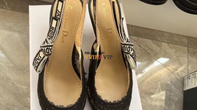 디올 DIOR 여성구두 자디올 슬링백 펌프스힐 검수사진✔ ☆☆☆☆☆