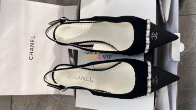 샤넬 CHANEL 23P CC로고 체인 미드힐 슬링백 G39643 검수사진✔ ☆☆☆☆☆