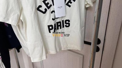 셀린느 CELINE PARIS 코튼 저지 반팔티셔츠 2X98C671Q 01OB SIZE S M L # 루즈핏 순면 원단 검수사진✔ ☆☆☆☆☆