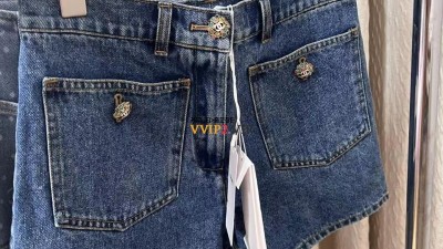 샤넬 CHANEL 22K 포켓 데님 팬츠 반바지 SIZE 34 36 38 검수사진✔ ☆☆☆☆☆