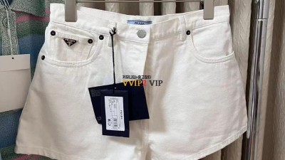 프라다 PRADA 삼각로고 여성 데님 쇼츠 반바지 GFP498 SIZE 25 26 27 검수사진✔ ☆☆☆☆☆