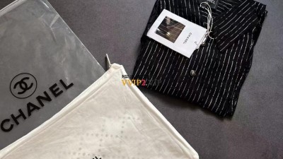샤넬 CHANEL CC로고 실크 자카드 스트라이프 셔츠 SIZE 36 38 40 # 실크 100% 검수사진 ☆☆☆☆☆