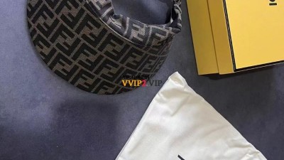 펜디 FENDI FF 썬바이저 햇 썬캡 캔버스 브라운 검수사진 ☆☆☆☆☆