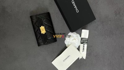 샤넬 CHANEL 보이 플랩 똑딱이 카드지갑 캐비어 블랙 금장 A80603 검수사진 ☆☆☆☆☆ #팬더샵