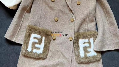 펜디 FENDI 더블 블레이저 코트 FF8948 A5HD F1BW7 SIZE 36 38 40 # 밍크 포켓 + 송아지가죽 FF 버튼 검수사진 ☆☆☆☆☆