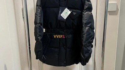 프라다 PRADA 트라이앵글 리나일론 후드 구스다운 패딩 자켓 29Y966 SIZE 36 38 40 검수사진 ☆☆☆☆☆ #타지아
