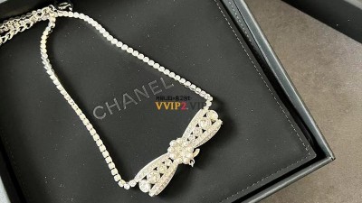 샤넬 CHANEL 23A CC로고 크리스탈 리본 초커 목걸이 검수사진 ☆☆☆☆☆