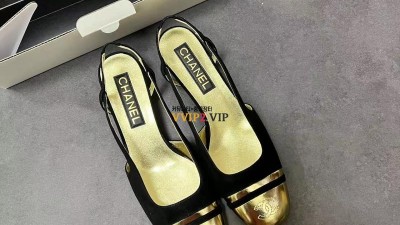 샤넬 CHANEL 24C CC로고 스웨이드 투톤 슬링백 G45465 SIZE 35~40 @ 굽 4cm ☆☆☆☆☆ #폭스샵