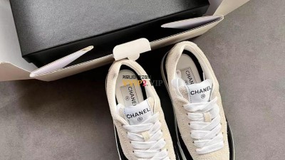 샤넬 CHANEL 벨벳 스니커즈 CC로고 스웨이드 플랫폼 운동화 G45208 검수사진 ☆☆☆☆☆