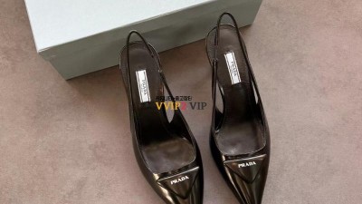 프라다 PRADA 삼각로고 브러시드 가죽 슬링백 펌프스 힐 SIZE 34~40 @ 굽 7.5cm 검수사진 ☆☆☆☆☆