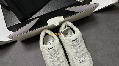 샤넬 CHANEL CC 로고 트위드 화이트 스니커즈 G38299 검수사진 ☆☆☆☆☆