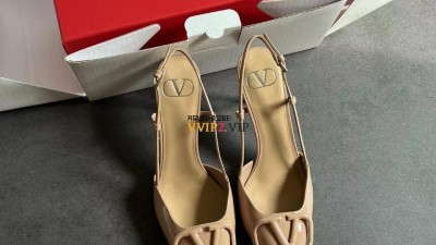 발렌티노 VALENTINO 구두 V로고 시그니처 펜던트 로즈 레더 슬링백 펌프스 80MM SIZE 35~40 @ 굽 8cm 검수사진 ☆☆☆☆☆ #폭스샵
