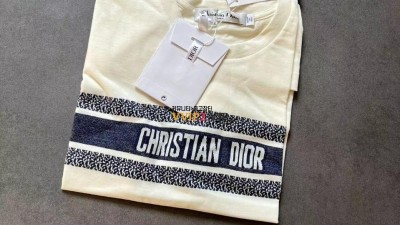 디올 DIOR 반팔티 화이트 네이비 여자 코튼 티셔츠 SIZE S M L 검수사진 ☆☆☆☆☆