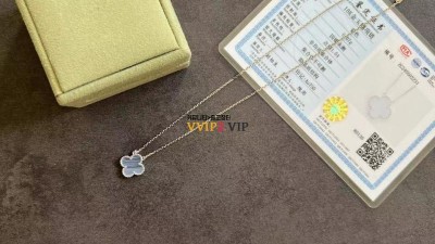 반클리프 앤 아펠 Van Cleef & Arpels 빈티지 알함브라 펜던트 칼세도니 화이트골드 목걸이 여성 VCARD34900 검수사진 ☆☆☆☆☆ #18k+다이아몬드비밀공방