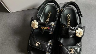샤넬 CHANEL 퀼팅 플라워 리본 벨크로 샌들 G45330 검수사진 ☆☆☆☆☆
