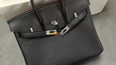 에르메스 HERMES 버킨백 25 블랙 실버 올수공 + 정품가죽 + 핸드메이드 하드웨어 각인 검수사진 ☆☆☆☆☆ #vvip공장