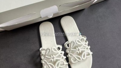 LOEWE 로에베 페탈 레더 아나그램 슬라이드 샌들 슬리퍼 35~40 검수사진 #폭스샵