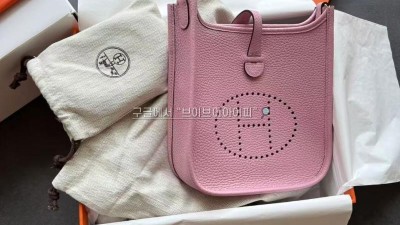 에르메스 HERMES 에블린 16 TPM 핑크 은장 미니 크로스백 검수사진 #vvip공장