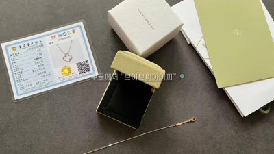 반클리프 앤 아펠 Van Cleef & Arpels 빈티지 알함브라 그레이 마더오브펄 목걸이 로즈골드 VCARP4KK00 @ 4CM 연장 검수사진 #18k비밀공방