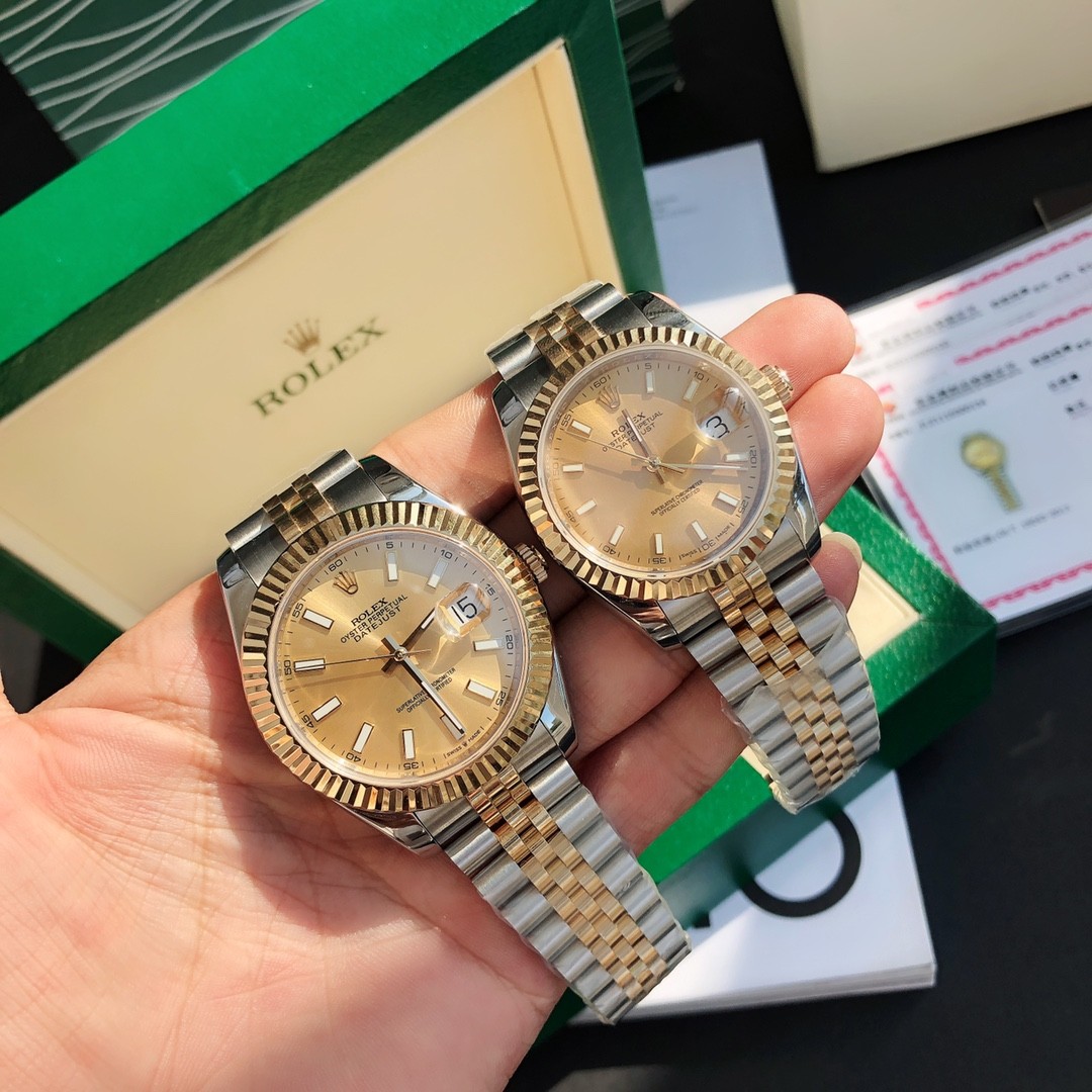 #신공장 로렉스 롤렉스 ROLEX 데이저스트 41MM + 18K 리얼 포금 옐로우골드 + ETA2824 오토메틱 무브먼트 / 로렉스 롤렉스 ROLEX 데이저스트 36MM + 18K 리얼 옐로우골드 + 천연다이아몬드세팅 + ETA2671 오토메틱무브먼트 ☆☆☆☆☆