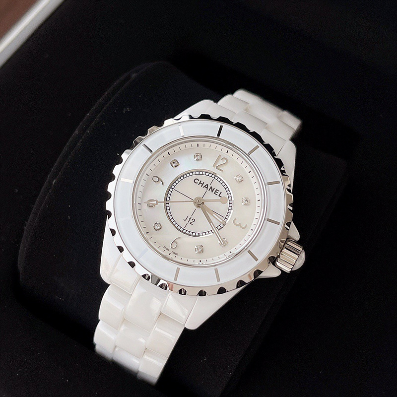 샤넬 CHANEL J12 시계 33mm @ 스위스쿼츠무브먼트 + 다이아몬드세팅 + 자개 #신공장