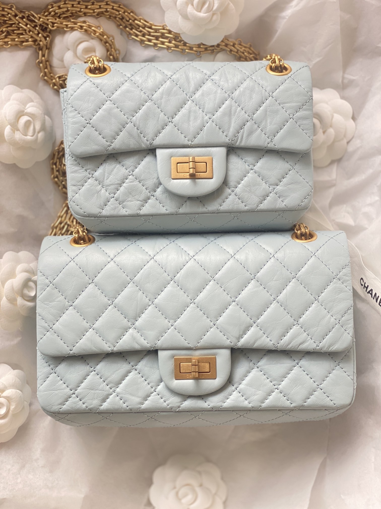 샤넬 CHANEL 2.55 빈티지 미니 플랩백 (베이비블루/금장) AS0874 SIZE 20cm ☆☆☆☆☆ #티무역