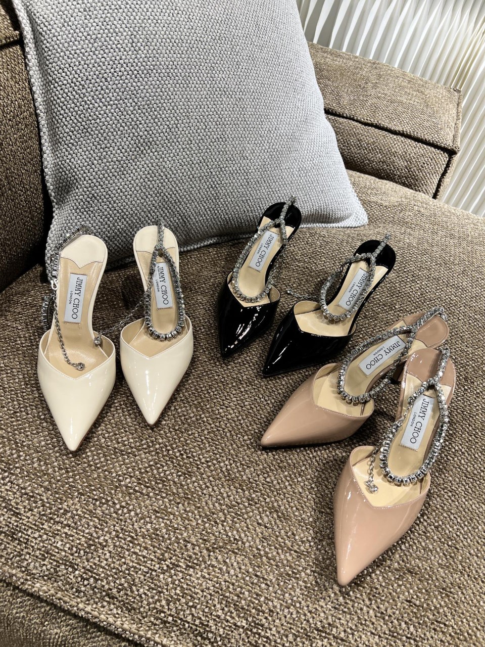 지미추 Saeda 85 patent pumps Jimmy Choo WHITE/YELLOW SAEDA 85 BOB LNCRY 힐 펌프스 SIZE 34~39 @ 굽 8.5cm ☆☆☆☆☆