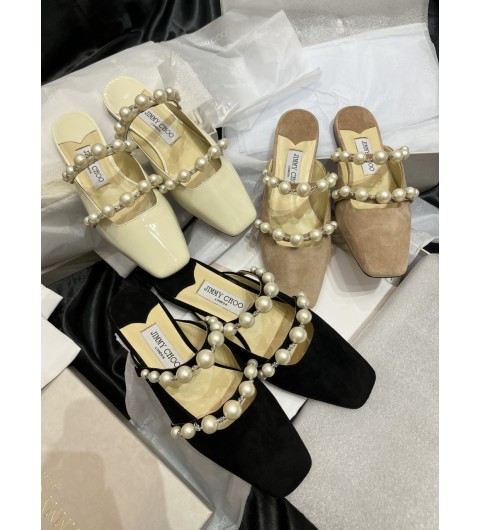 지미추 Jimmy Choo 진주 플랫슈즈 뮬 슬리퍼 SIZE 34~40 ☆☆☆☆☆