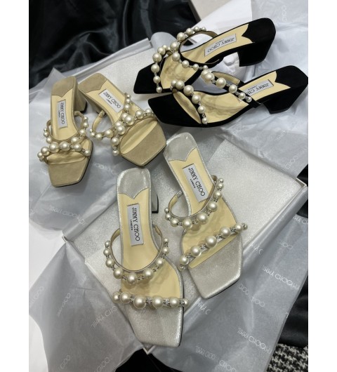 지미추 Jimmy Choo 뮬 45 스웨이드/페이던트 P00665764 432997 SIZE 34~40 ☆☆☆☆☆