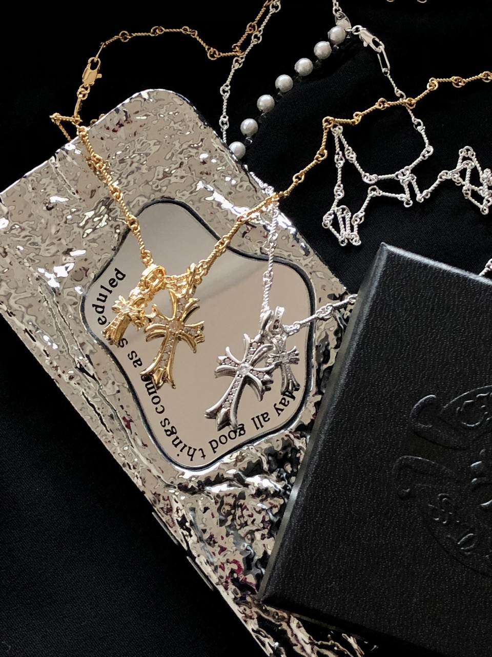 크롬하트 Chrome Hearts 더블 십자가 펜던트 목걸이 네크리스 ☆☆☆☆☆