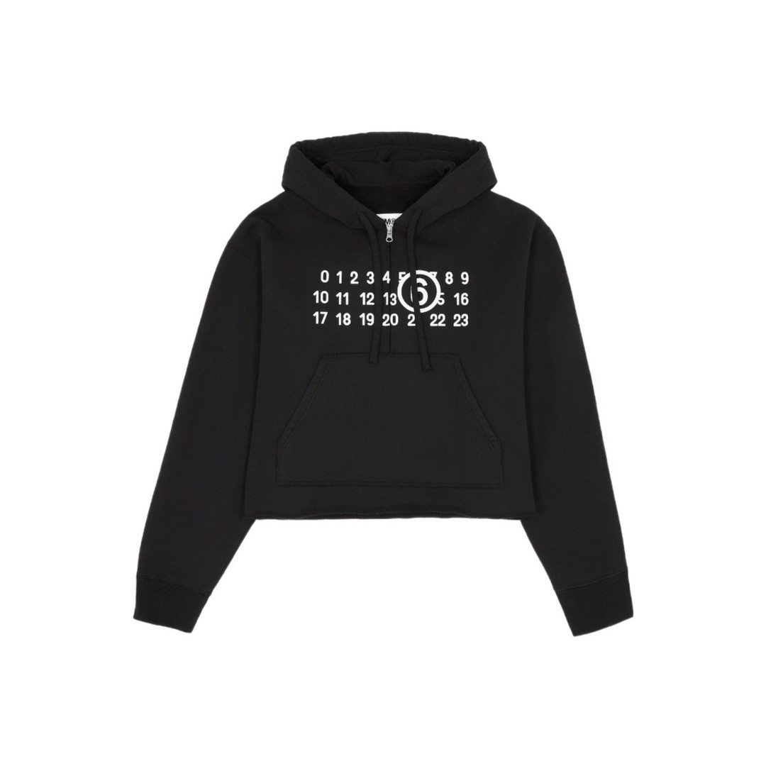 MM6 Maison Margiela 메종 마르지엘라 뉴메릭 로고 후드 집업 스웨트셔츠 블랙 [사이즈] XS S M L #터비에빵