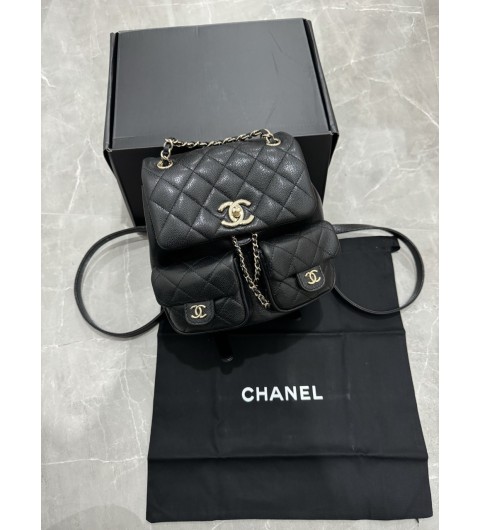 샤넬 CHANEL 24SS 공방컬렉션 듀마 백팩 스몰 더블 투포켓 체인 캐비어 블랙 AS3787 [사이즈] 16.5*17.5*10cm #브이브이아이피공장