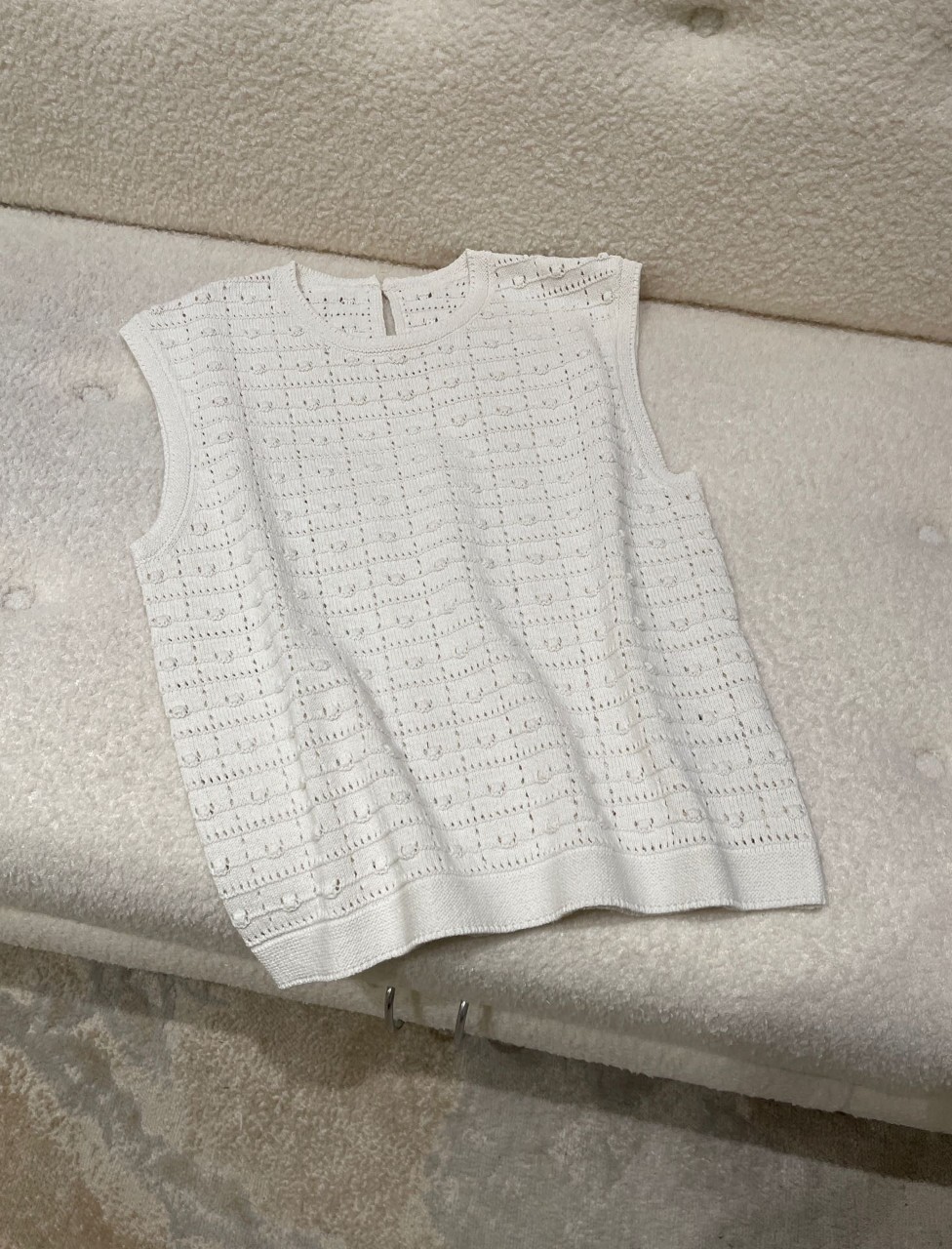 로로피아나 Loro Piana 헤비 홀로우 니트 조끼 S M L