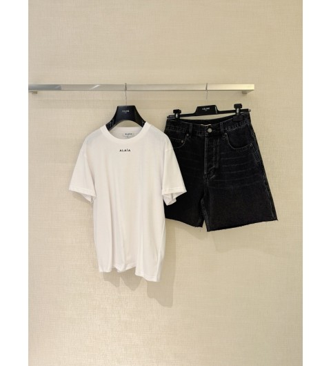 24SS 알라이아 반팔 티셔츠 AA9H04305J010009 WHITE S M L