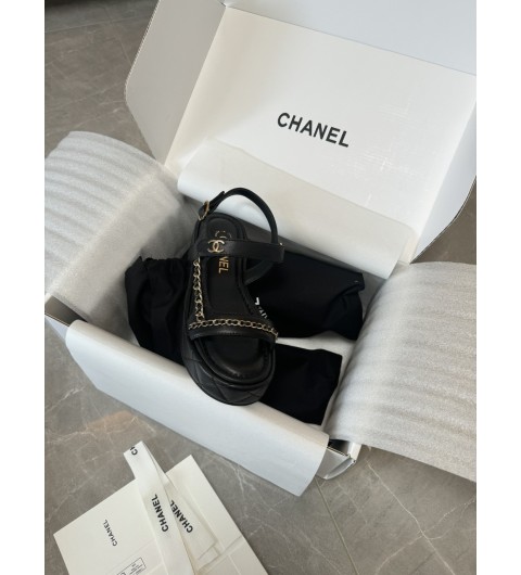 샤넬 25SS CC로고 체인 플랫폼 샌들 G46300 B19705 (블랙/골드) 35~40 굽 5cm