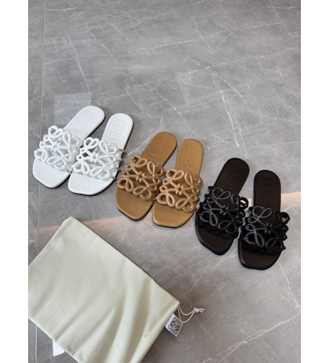 로에베 가죽 아나그램 슬리퍼 Leather Petal Anagram Slides 000000000007710857 35~40