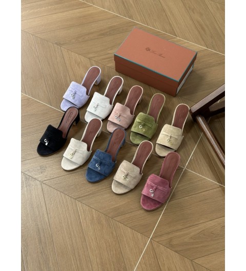 25SS 로로피아나 Summer Charms 스웨이드 샌들 TP556681862 35~40 굽 6.5cm
