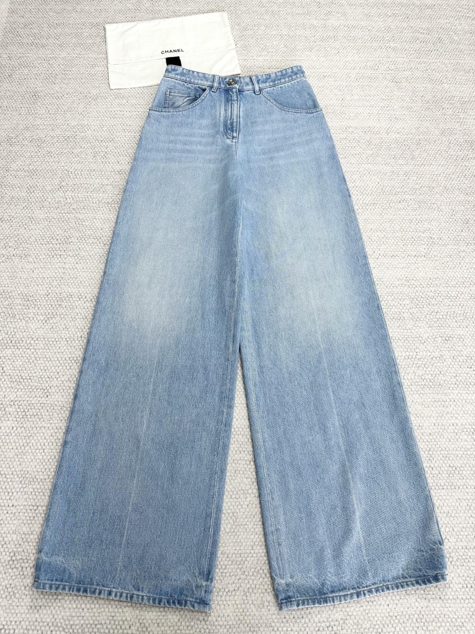 Chanel 샤넬 CC 로고 자수 와이드 데님 팬츠 25SS P79448 34 36 38 #타지아