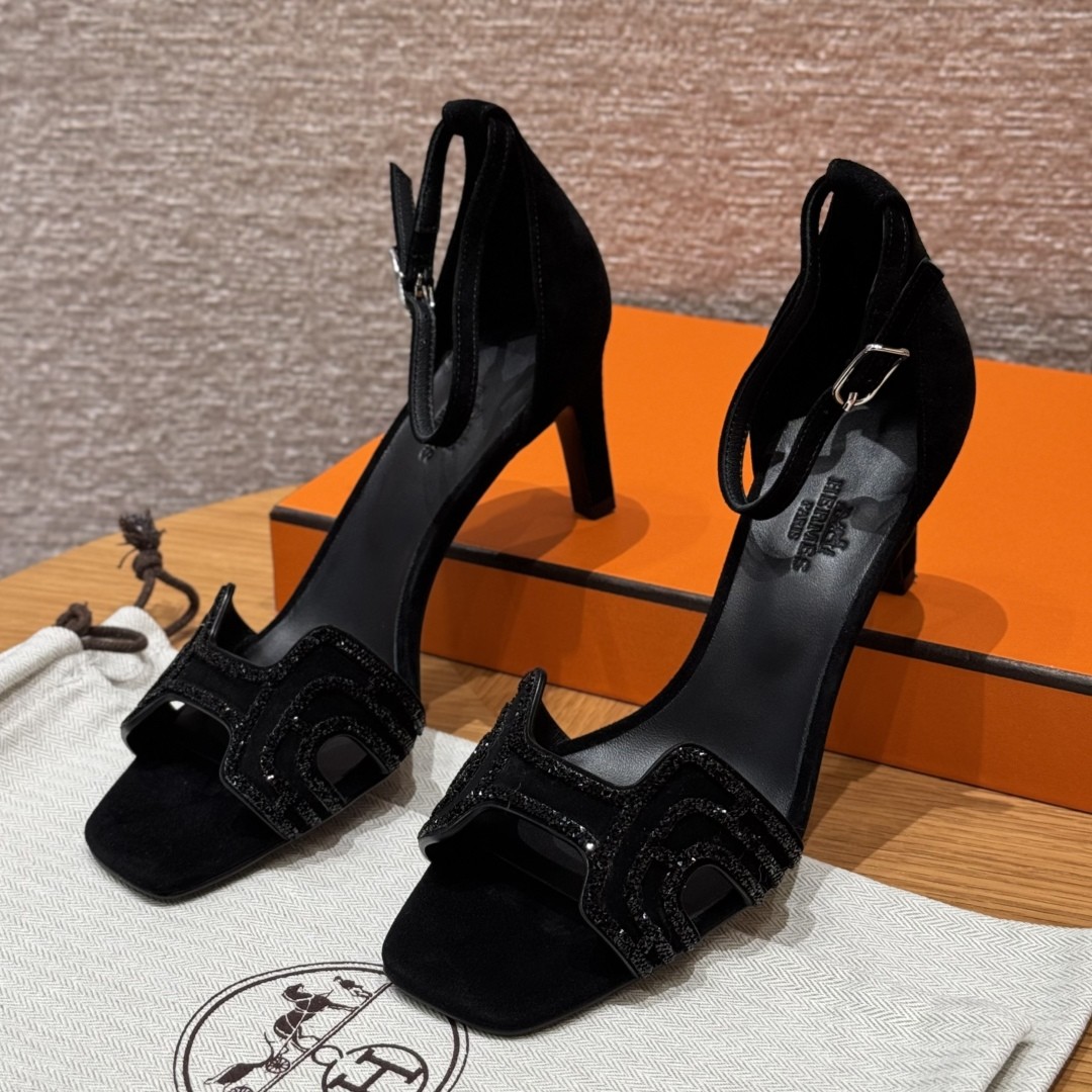 에르메스 Joy 70 스트랩 힐 샌들 34~41 굽 7cm