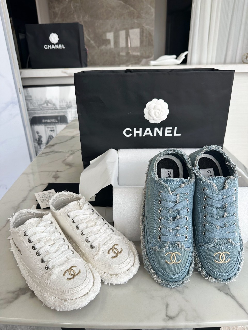 샤넬 CHANEL CC로고 자수 스니커즈 35~41 #해피샵