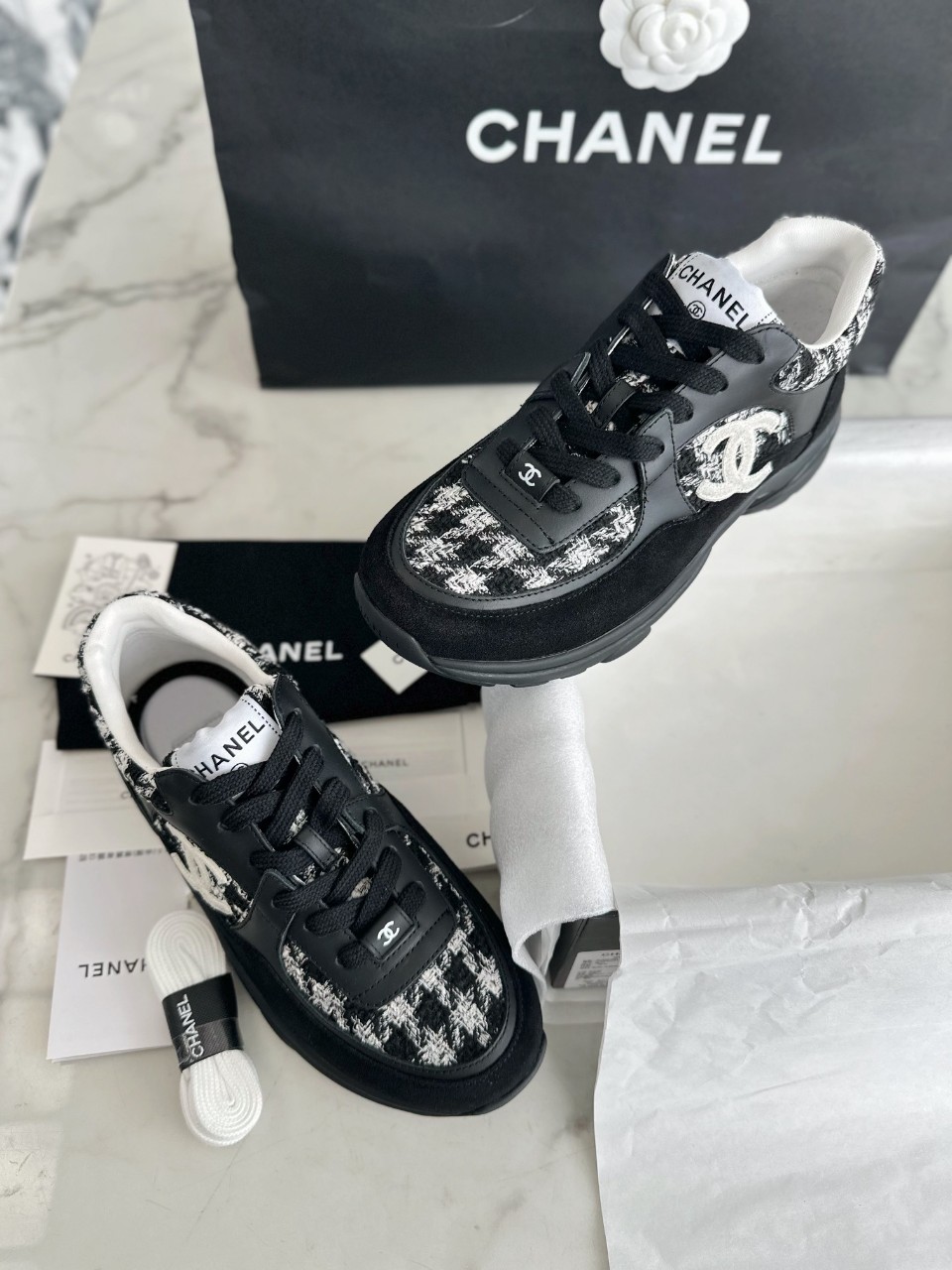 샤넬 CHANEL CC 로고 트위드 스니커즈 35~41 #해피샵