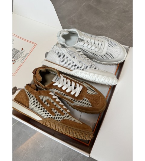 에르메스 HERMES 제트 스니커즈 브라운, 화이트 35~40