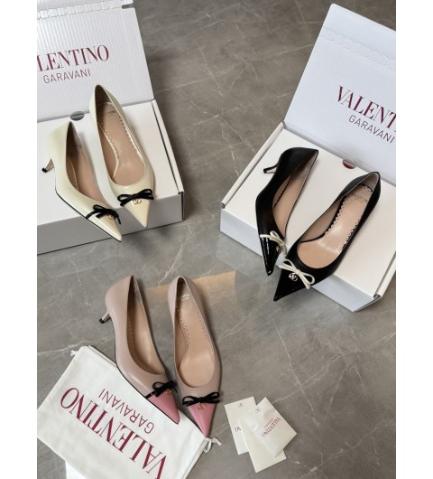 발렌티노 Bepointy 45 보우 디테일 레더 펌프스 P01000468 34~40 #굽 4.5cm