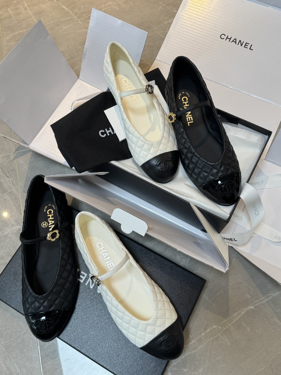 샤넬 25FW CC로고 퀼팅 메리제인 플랫슈즈 G46579 35~40