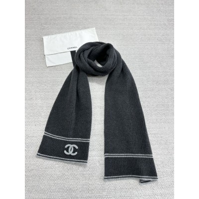 샤넬 CHANEL 25FW 캐시미어 레터링 자수 머플러 + 바라클라바 #타지아
