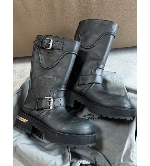 발렌시아가 베놈 가죽 워른 이펙트 버클 스트랩 부츠 833581 WCAL11080 35~40
