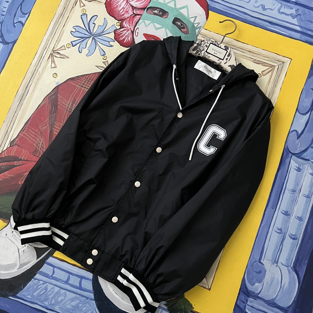 셀린느 여성 테디 자켓 인 라이트웨이트 나일론 블랙 2W547495M 38NO 34 36 38 #터비에빵