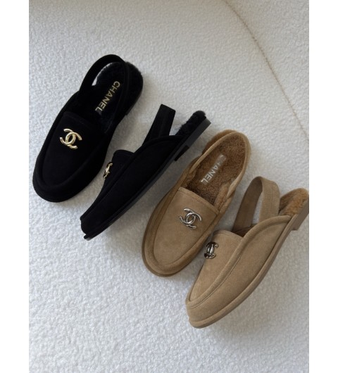 샤넬 25FW CC로고 스웨이드 시어링 슬링백 뮬 2컬러 G46601 35~40